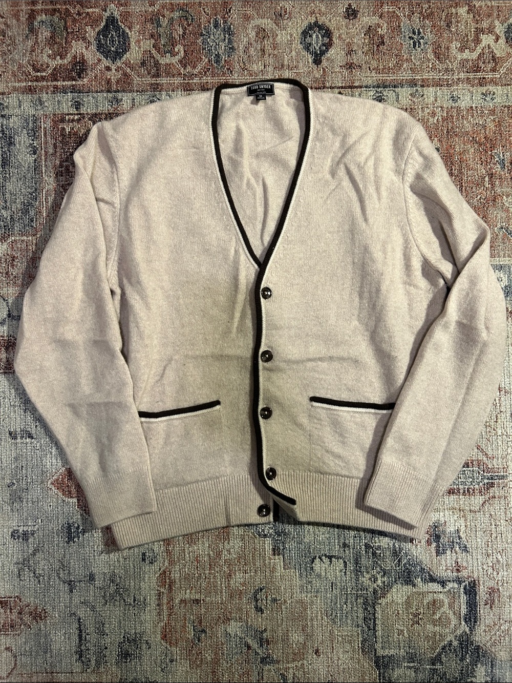 Tipped Merino Cardigan